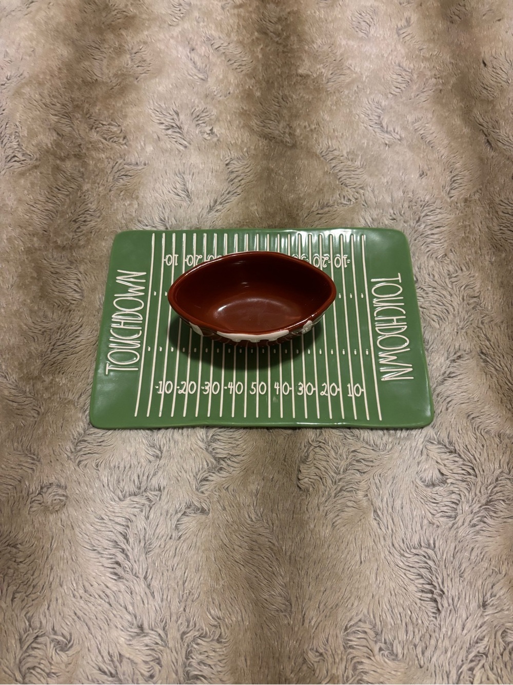 Rae Dunn Football chip and dip tray